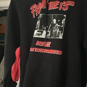 Men’s original Black Friday the 13 sweater embroidered graphic hoodie Sz S new